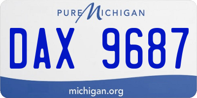 MI license plate DAX9687