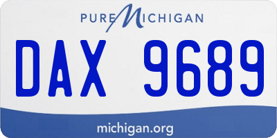 MI license plate DAX9689