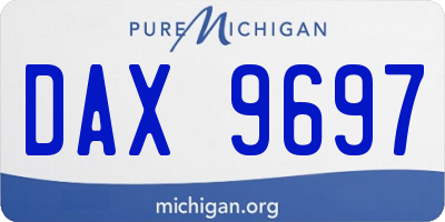 MI license plate DAX9697