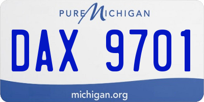 MI license plate DAX9701