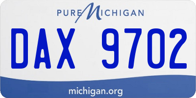 MI license plate DAX9702