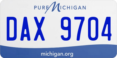 MI license plate DAX9704