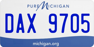 MI license plate DAX9705