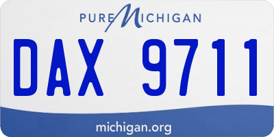MI license plate DAX9711