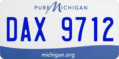 MI license plate DAX9712