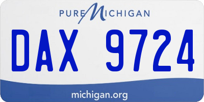 MI license plate DAX9724
