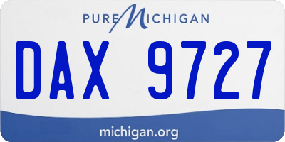MI license plate DAX9727