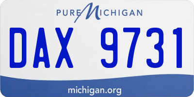 MI license plate DAX9731