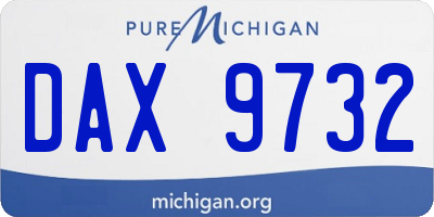 MI license plate DAX9732