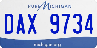 MI license plate DAX9734