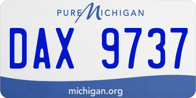 MI license plate DAX9737
