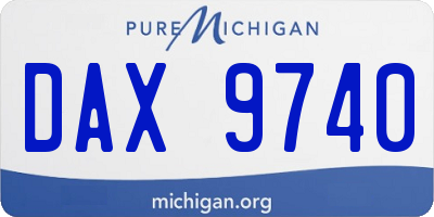 MI license plate DAX9740