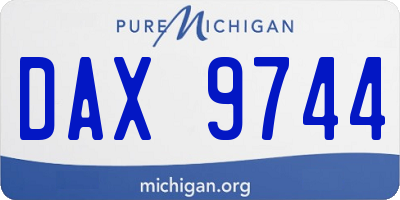 MI license plate DAX9744