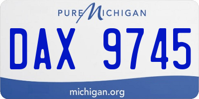 MI license plate DAX9745