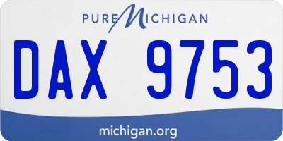 MI license plate DAX9753