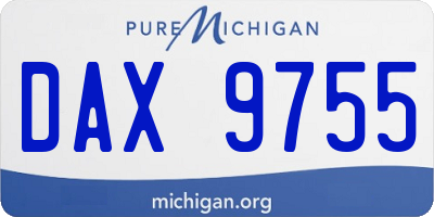 MI license plate DAX9755
