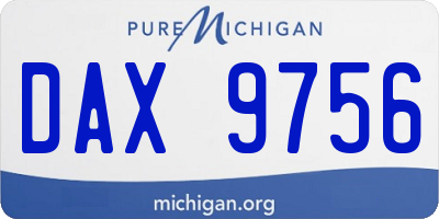 MI license plate DAX9756