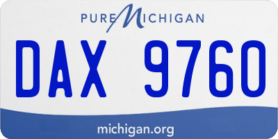 MI license plate DAX9760