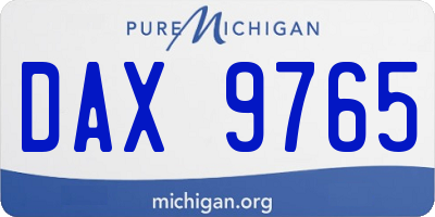 MI license plate DAX9765
