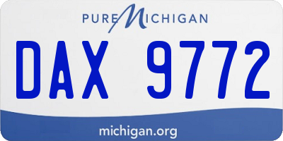 MI license plate DAX9772