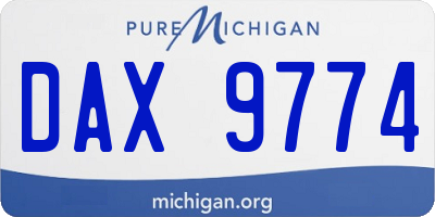 MI license plate DAX9774
