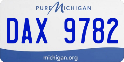 MI license plate DAX9782