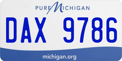 MI license plate DAX9786