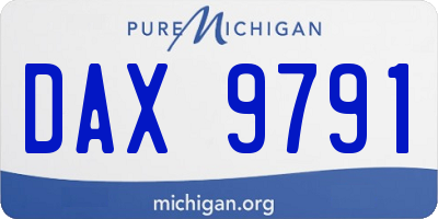 MI license plate DAX9791