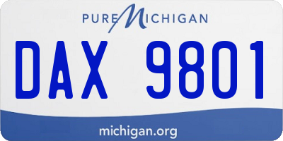 MI license plate DAX9801
