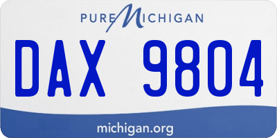 MI license plate DAX9804