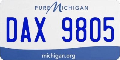 MI license plate DAX9805