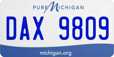 MI license plate DAX9809