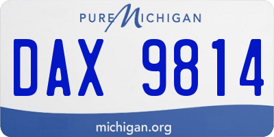 MI license plate DAX9814