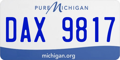 MI license plate DAX9817