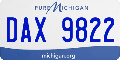 MI license plate DAX9822