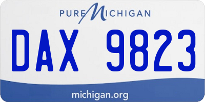 MI license plate DAX9823