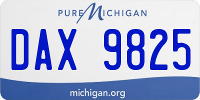 MI license plate DAX9825