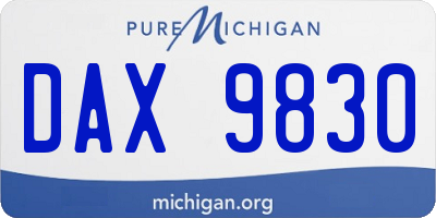 MI license plate DAX9830