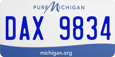 MI license plate DAX9834