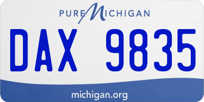 MI license plate DAX9835