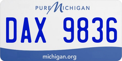 MI license plate DAX9836