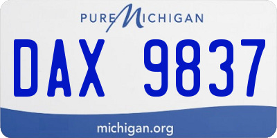 MI license plate DAX9837