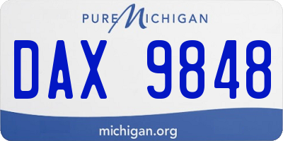 MI license plate DAX9848