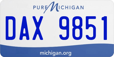 MI license plate DAX9851