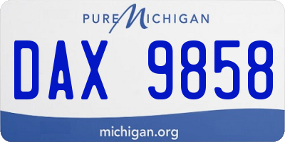 MI license plate DAX9858