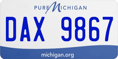 MI license plate DAX9867