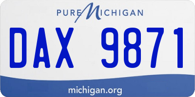 MI license plate DAX9871