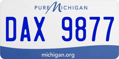 MI license plate DAX9877