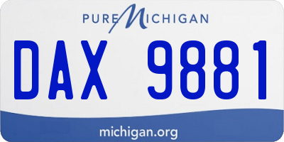MI license plate DAX9881