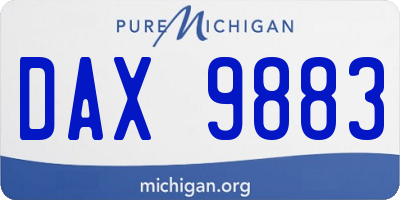 MI license plate DAX9883